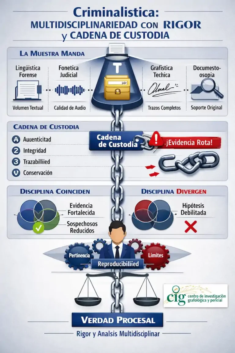 Criminalística: multidisciplinariedad con rigor y cadena de custodia como garantía de verdad